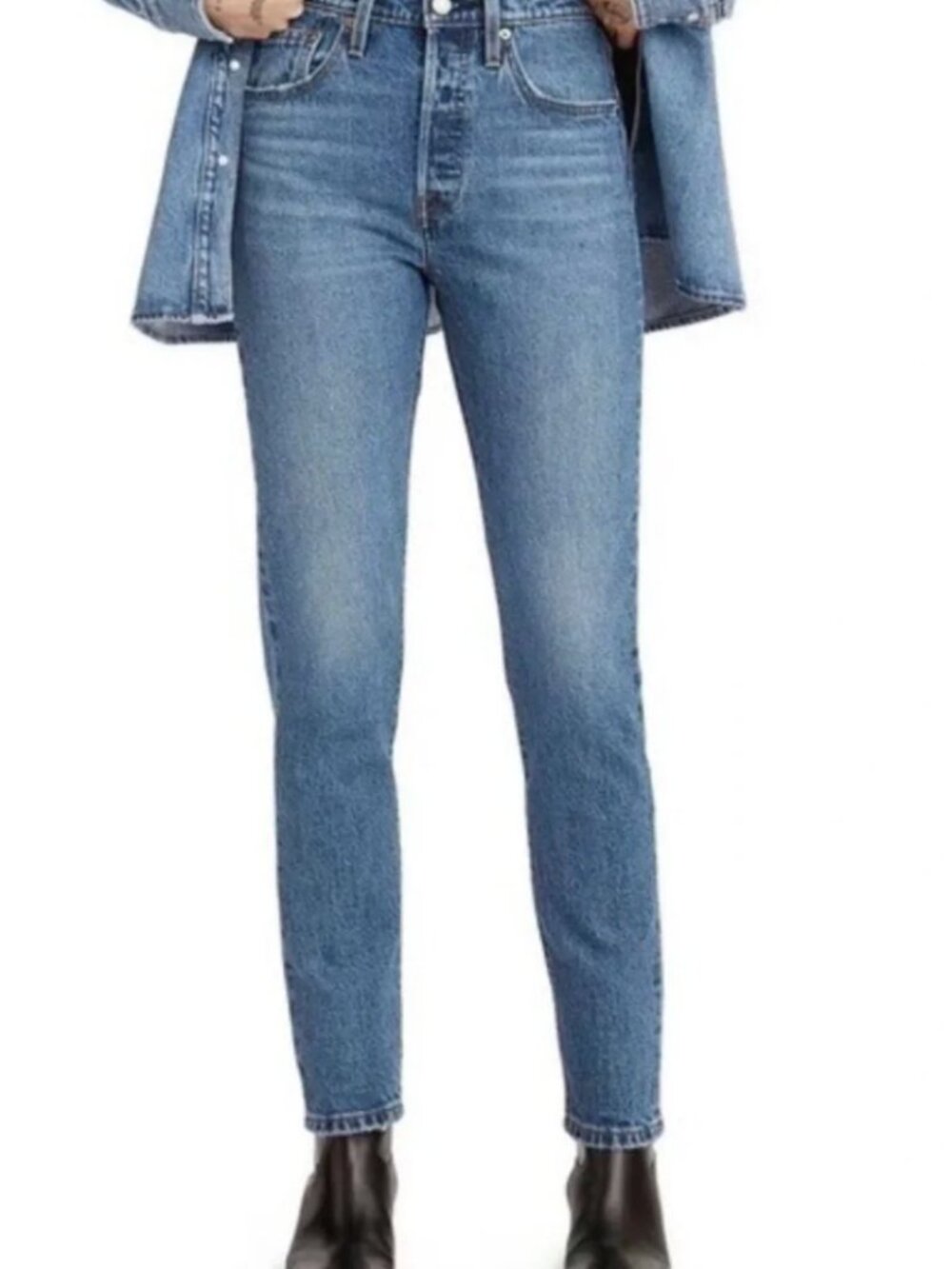 Levi's 501 S Skinny Premium Medium Blue Denim Jeans W 24 L28